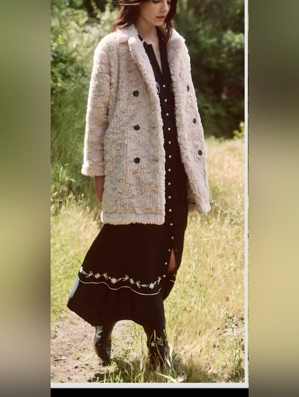 The Great The Vintage Plush Coat Women’s Button Collared Mid-Length S. NWT.